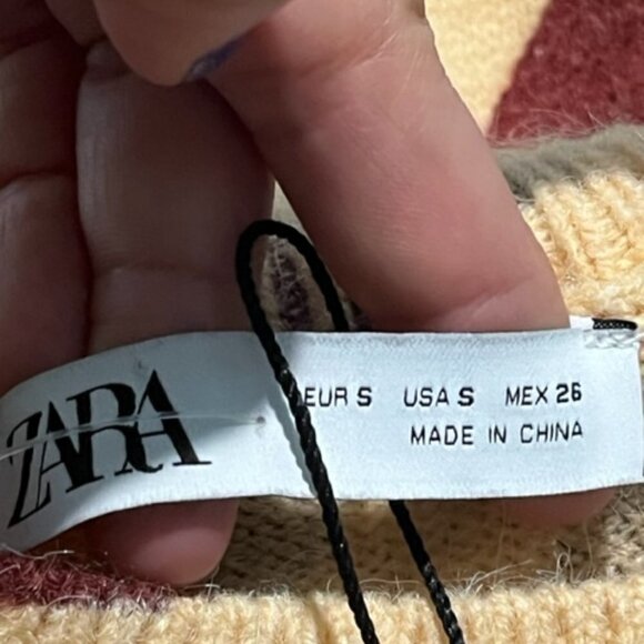 Zara Zebra Print Jacquard Knit Mini Dress Long Sleeve Size Small Wool blend NWOT - Picture 14 of 14